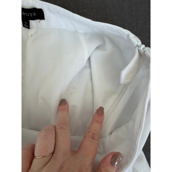 Talbots Hollywood Ankle Straight Leg Pants Womens 6 White Work Career Minimalist - Picture 11 of 12